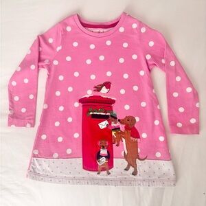 Mini Boden holiday christmas swing dress 2-3y